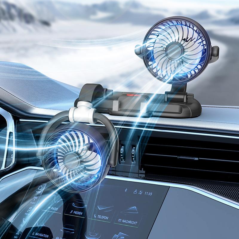Air Vent 3 Speed 5V 1A Car Usb Cooling Fan 360 Degree Adjustable Air Outlet Car Fan 5-Blade Low Noise For Car Truck Suv Sedan