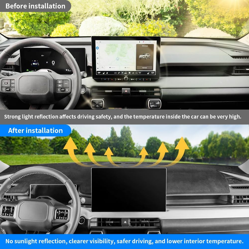 Car Dashboard Cover Mat for Toyota RAV4 2026 Interior Accessories Custom Flannel Material Non-Slip Dash Board Covers Sunshade Windshield Anti Glare