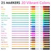 Shuttle Art Whiteboard Marker Set of Erasable Markers In 19 Colors with Fine Large Suitable for and LED Ideal for and 25 (6 Black), Magnetic, Eraser,