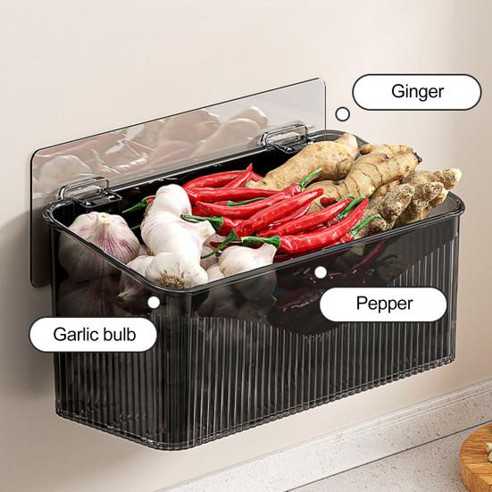 Wall Mount for Small Items Wall-mounted Storage Rack, Transparent Plastic Space Saving Organizer Bin, Multi Purpose Self Adhesive No Drill Container
