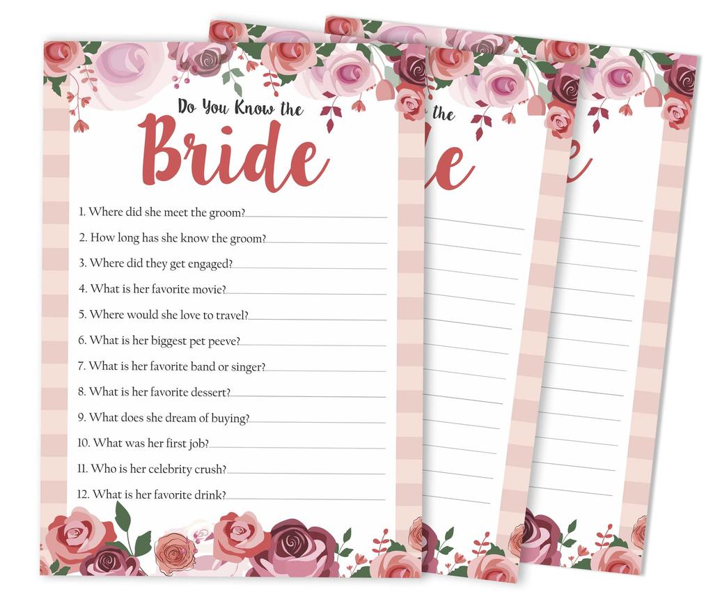 Inkdotpot 50A FloralA BingoA JogoA CartasA Para Chá de Casamento Festa de Despedida de Solteira A Granel Quadrado Em Branco Preencher Presente