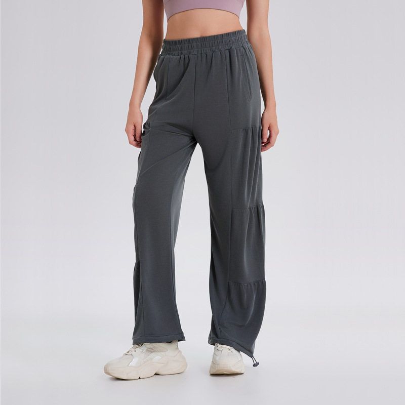 Winter New Straight Sports Pants Women's Loose Pleated Fashion New American Fitness Pants Harem Sweatpants K-style
