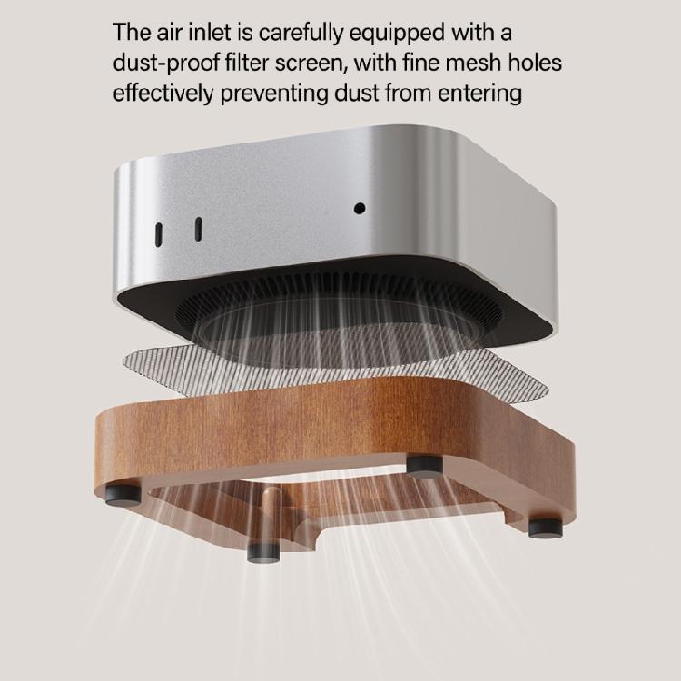 Wooden Desktop Risers for Power Button Wood Texture Heat Dissipation NonSlip Protective Base