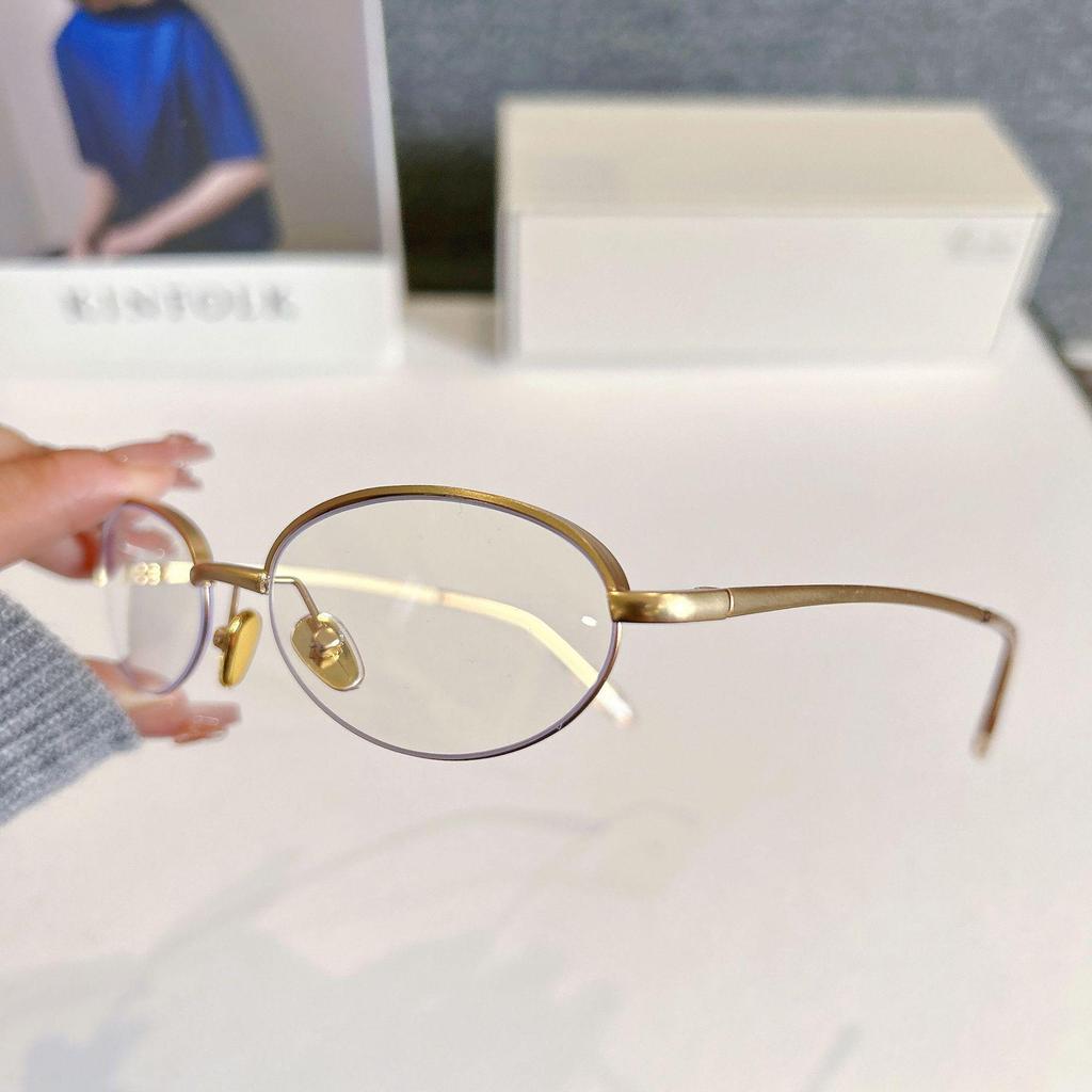 Occhiali da Sole Metallici Ovali Semi-Montatura alla Moda 2026 per Uomo e Donna, Compatibili con Lenti per Miopia