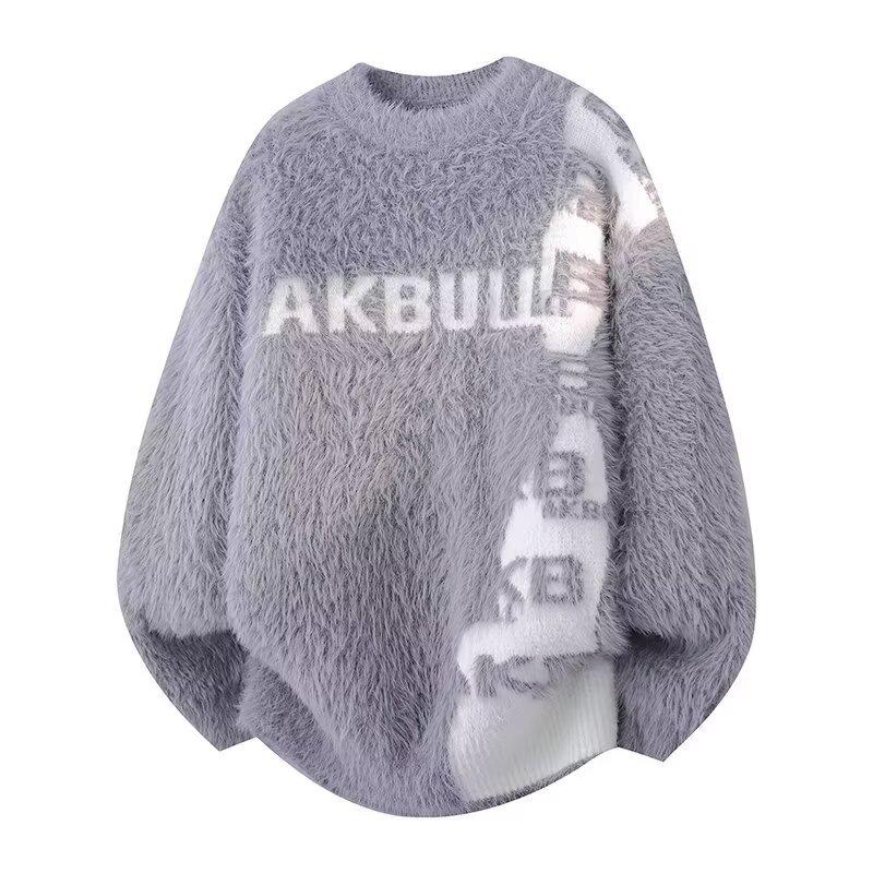 

American Retro Jacquard Butterfly Stand Collar Cashmere Cardigan - Autumn/Winter Trend L світло-сірий колір