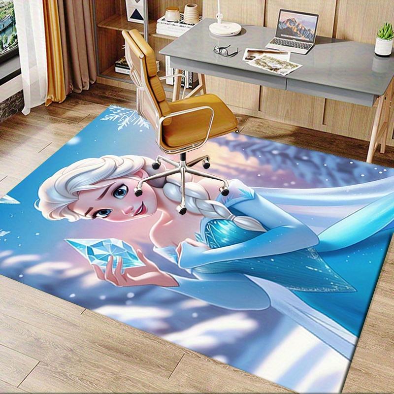 1pc Office Carpet, Under Chair Rug, Gift for Home Decor, Frozen Elsa Inspired Winter Wonderland Flooring Mat