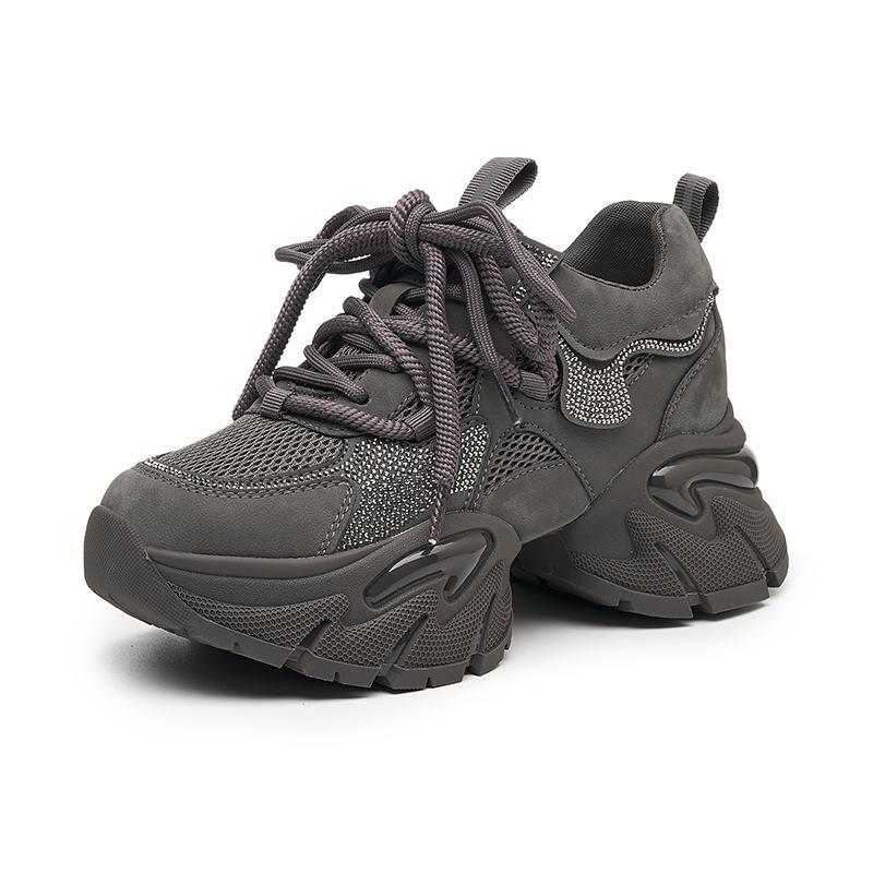 Women's shoes 2026 Spring and Autumn Dad shoes Female student sports shoes Internet famous casual thick sole single shoes
