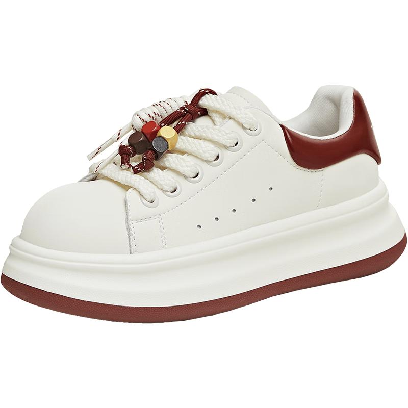 Teenmix Women s Platform Lace-Up Casual Sneakers 36