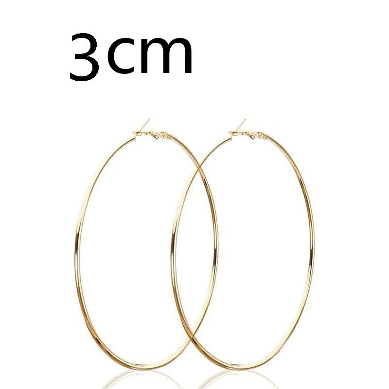 Women 3-10cm Small Big Circle Hoop Earrings Statement Ear Ring Fashion Jewelry Gift Nightclub DJ 2020