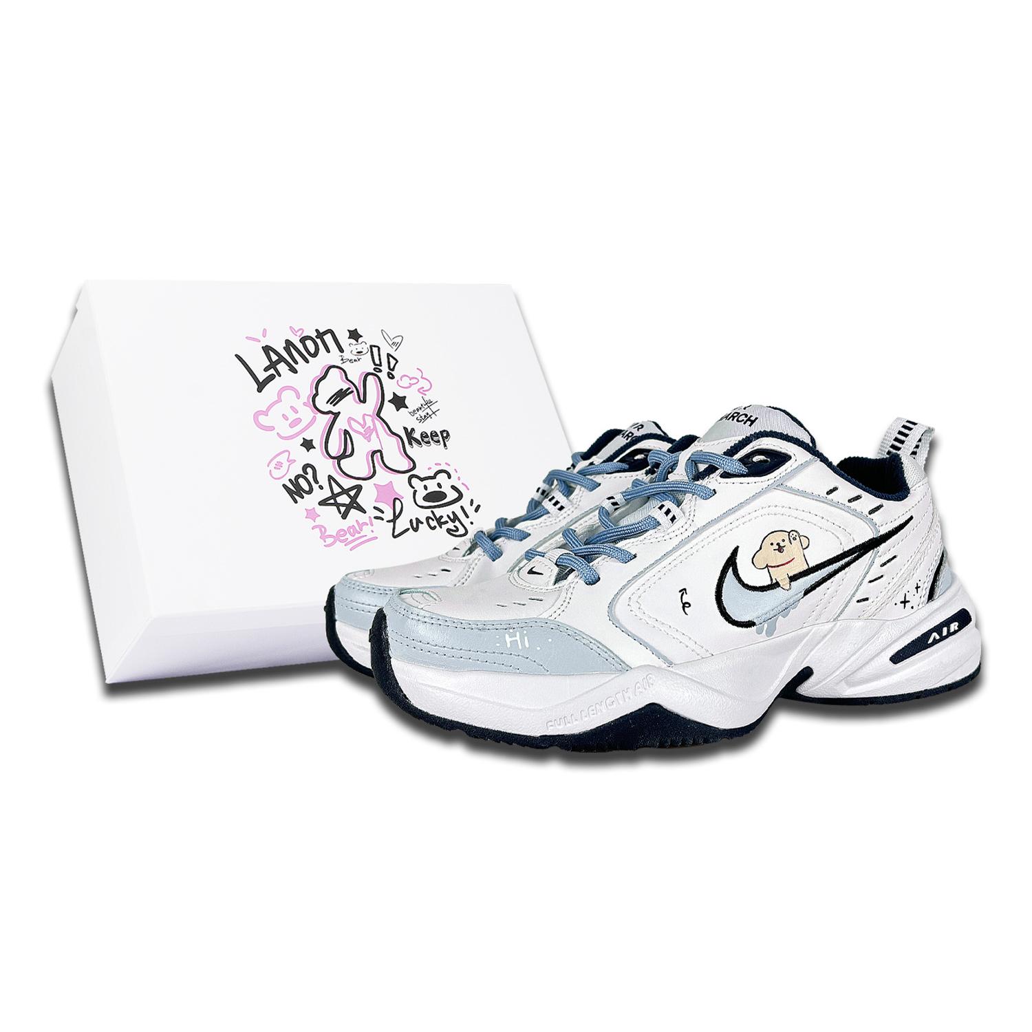 

Nike Air Monarch 4 Blue Dog Slip Resistant Slip Resistant Low top Chunky Sneakers Unisex Blue White 415445-102(Team627-S-BOX) 40