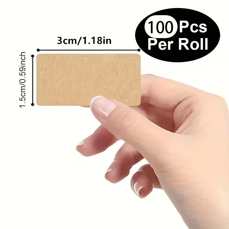 

For Office & Packaging: Roll of 100 Self-Adhesive Kraft Paper Labels for Handwriting & Classification слоновая кость