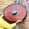 45.72 Cm Medieval Dragon Battle Worn Viking Shield, Wooden Valhalla Viking Round Shield Gift For Men, Norse Cosplay Costume Shield Halloween Gift
