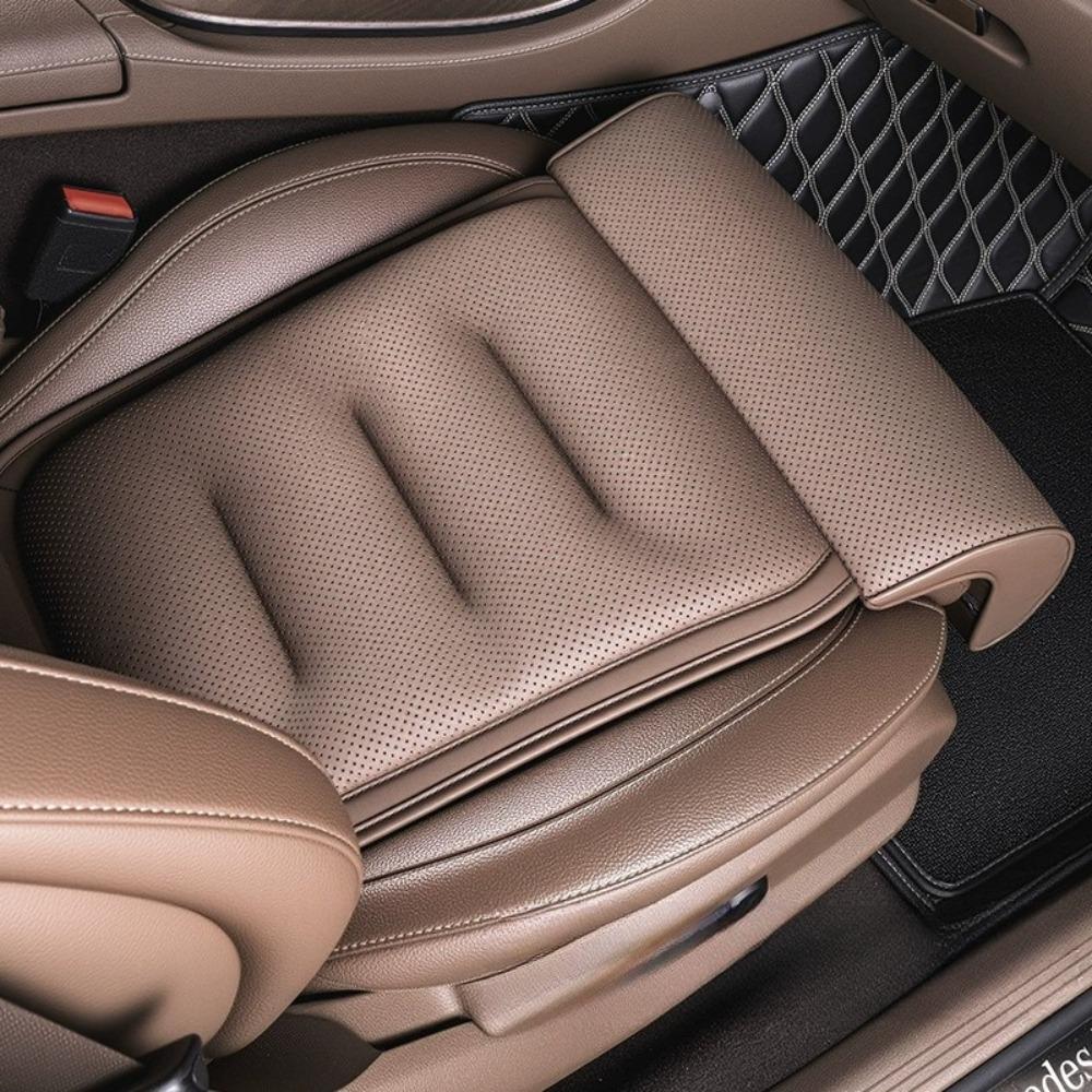 Suede Cover Car Seat Cushion Thick Padding Seat Extender New Memory Foam Leg Support