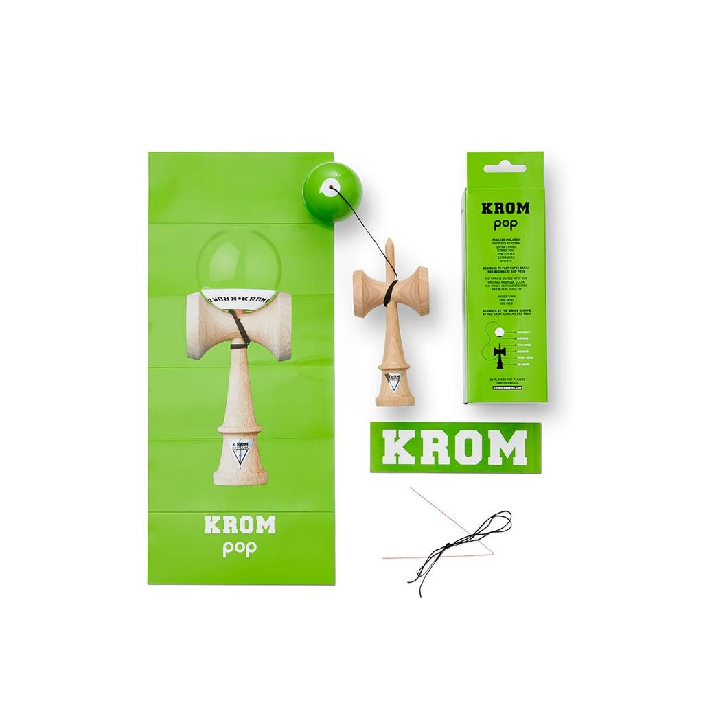 Kendama KROM POP Chrome Pop LOL Sticky Clear (Lime Green)