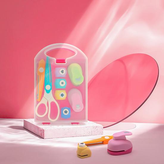 Kids DIY Hole Punch Set Safe Punching Machine Kid-friendly Hole Punch Set