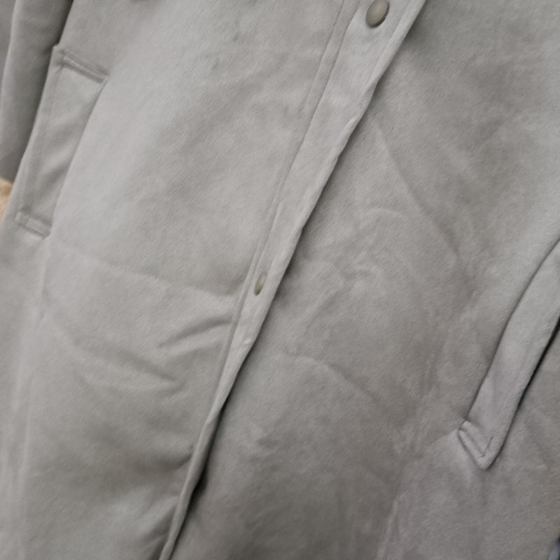 

Женское Трендовое Зимнее Замшевое Толстое Длинное Мотоциклетное Кожаное и Меховое Цельное Пальто Small светло-серый