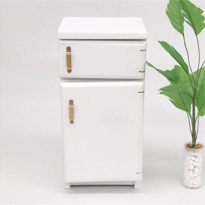 Enchanting White Birch Miniature Kitchen Refrigerator For 112 Dollhouse Decor