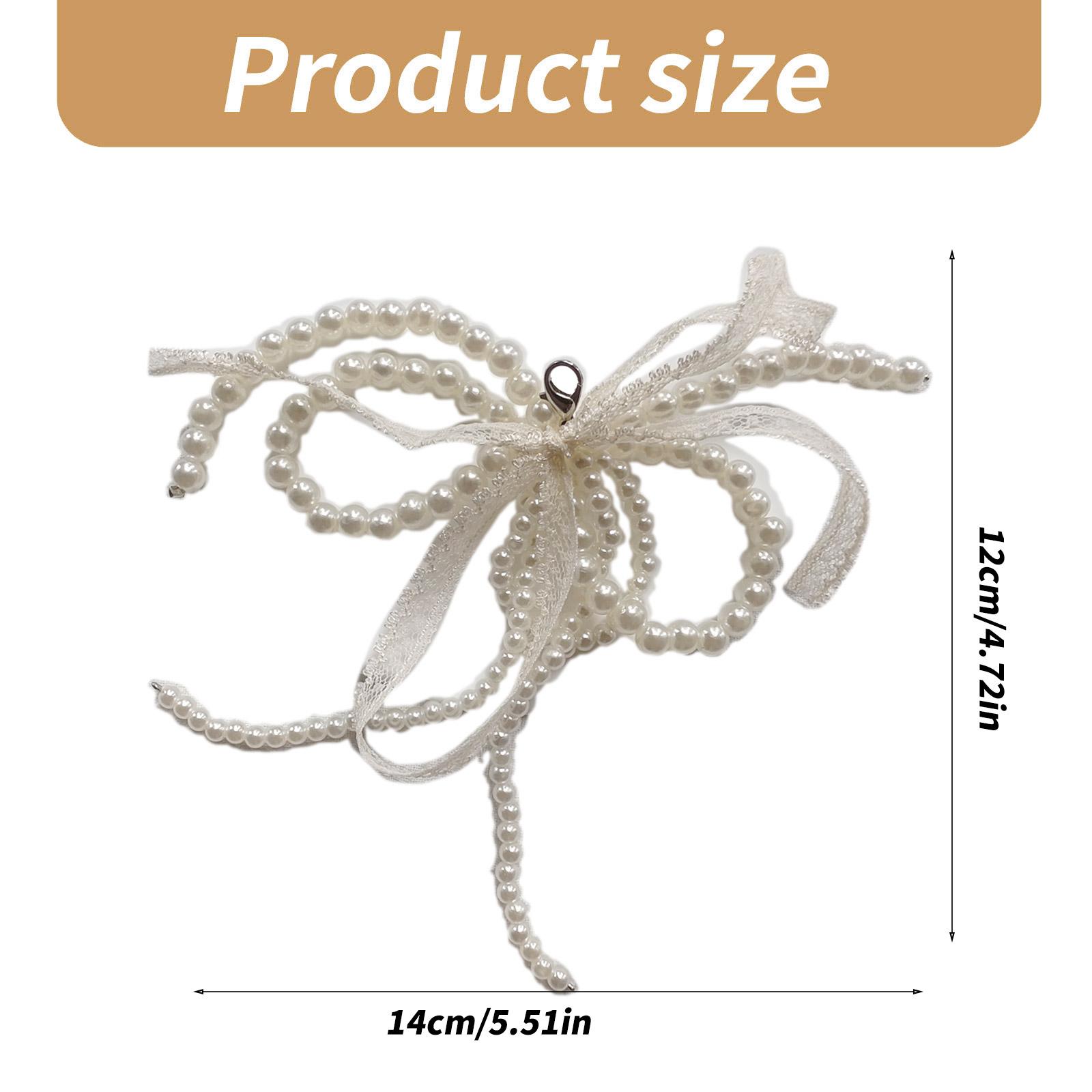 Жемчужный бант пряжка для обуви украшение милые кружевные банты брелок для ключей — фото 7