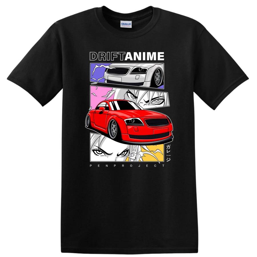 Red Car Graphic T Shirt Anime Style Art Cool Racing Tee for Car Enthusiasts M