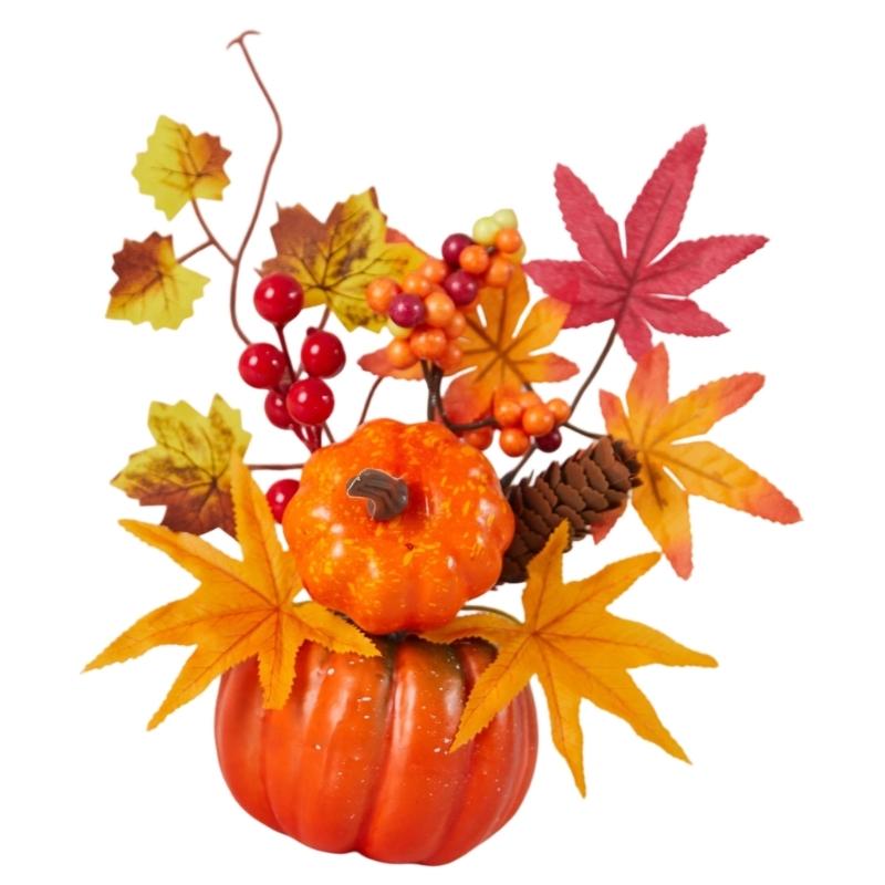 Quick Setups Fall Festival Foam Pumpkins Decoration Realistic Maples Design Safe For Kids Pet Homes Party Decors