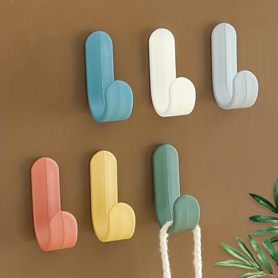 6pcs Mini Wall Mounted Hook, Strong Hanging Sticky Hook, Self Adhesive Traceless Hangin Hook, Household Multifunctional Wall Hook