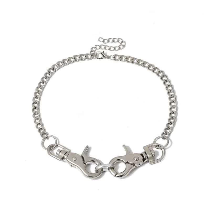 Fashion Stainless Steel Hip-Hop Pendant Creative Necklace Men Women Personality Powerful Keychain Elegant Jewelry Accessories