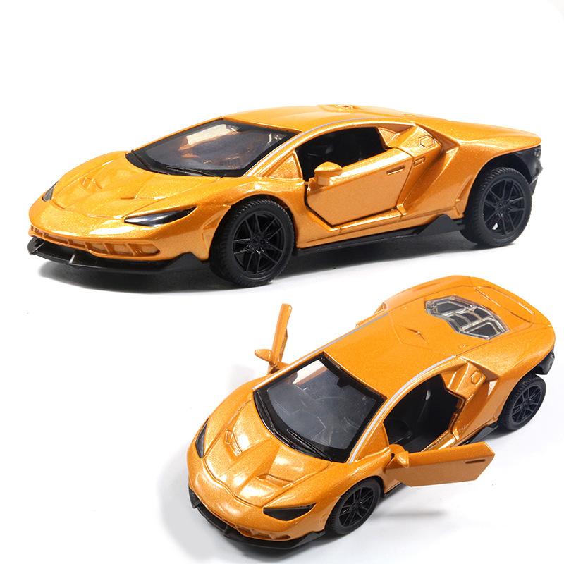 Bag 1:36 Alloy Sports Car Model with Sound and Light Pull Back Door Children's Toys Car Boy Women's Gifts Wholesale