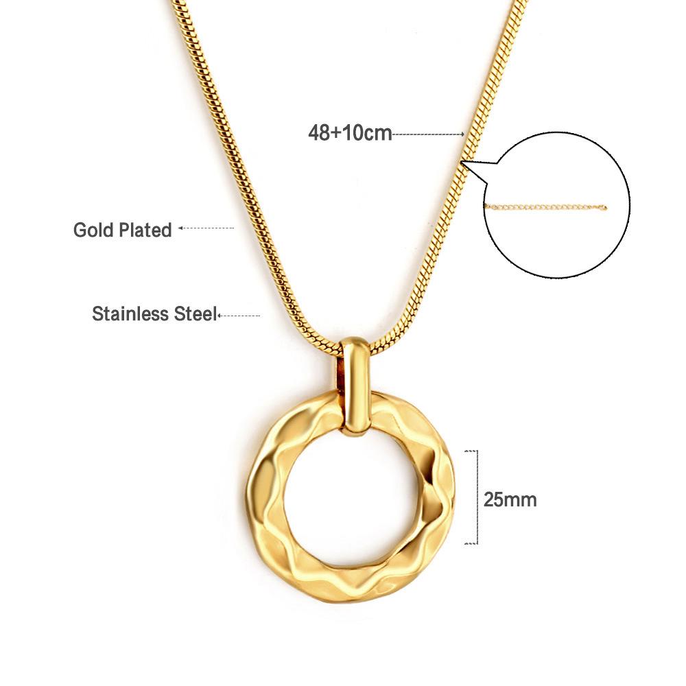 Cross-Border INS Women's Stainless Steel Sweater Chain Necklace Bamboo Chain European American Niche Design Fashionable Light