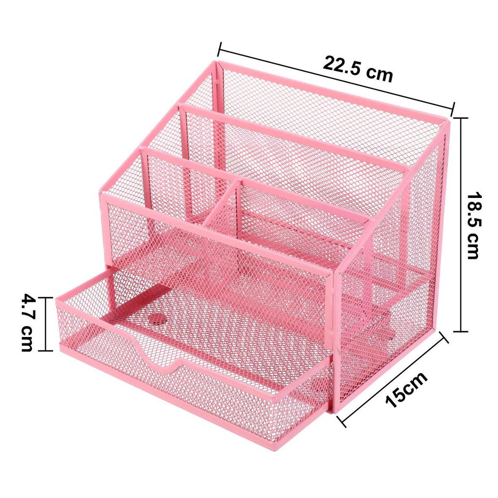 Multifunctional Creative Metal Pen Holder - Desktop Storage Box for Office Supplies