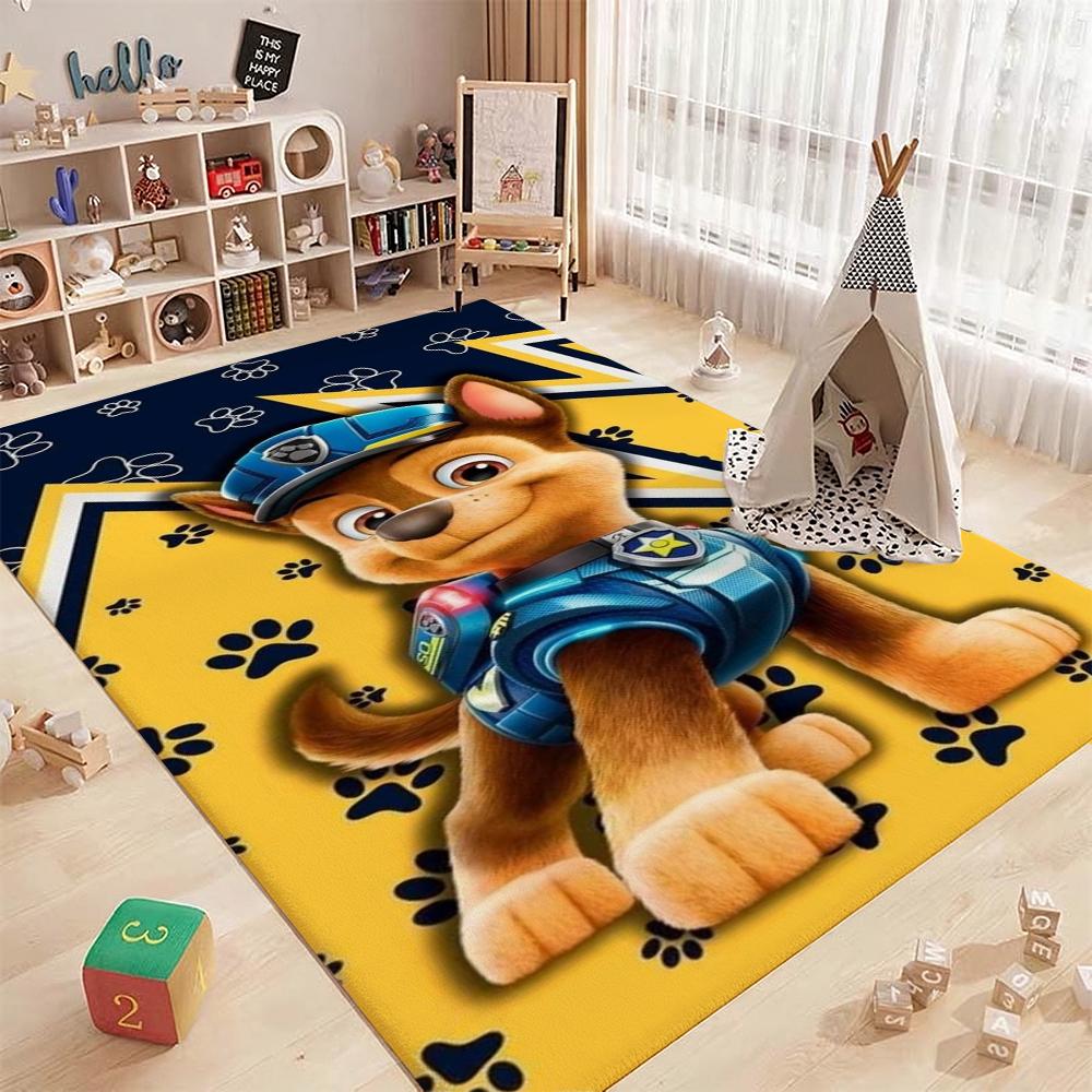 Paw Patrol Police Pup Rectangular Rug Soft Texture Nonslip Carpet For Bedroom Door Living Room Area Home Decor New Year Gift