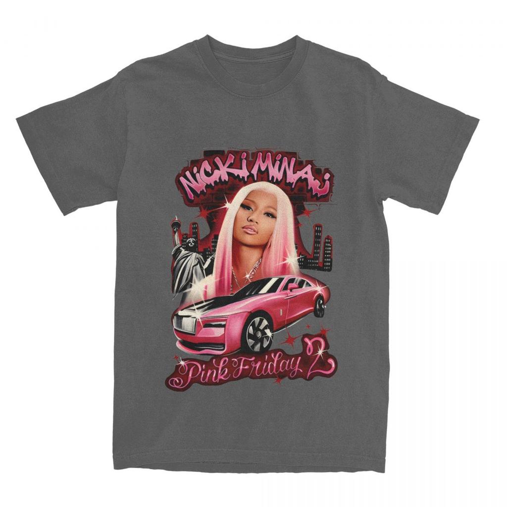 Novelty Nicki Minaj Pink Friday 2 Tour T-Shirts for Men Crew Neck Pure Cotton T Shirt Short Sleeve Tee Shirt Printed Clothes