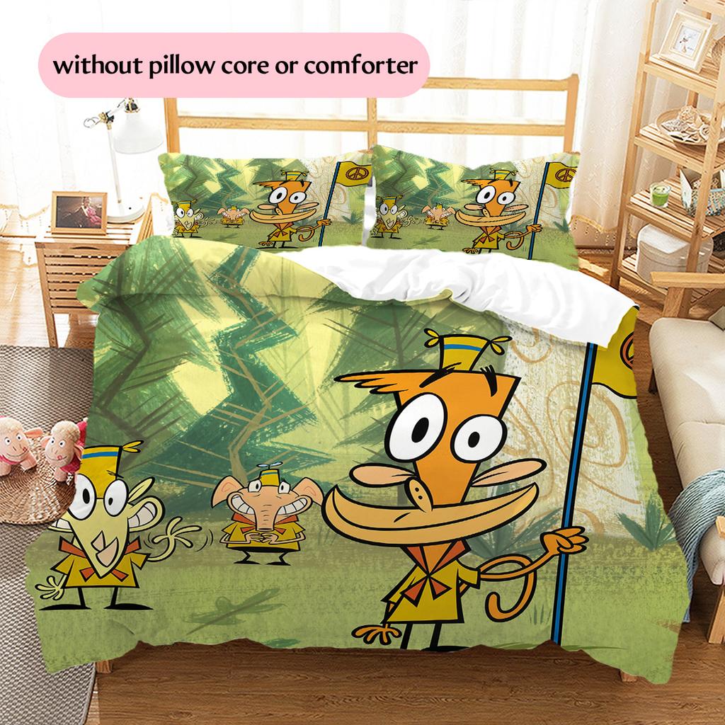 Crazy Summer Camp  Pattern Bedding Quilt Set  Home Decoration  Gift (1 * Duvet Cover + 2 * Pillowcase  Without Core)