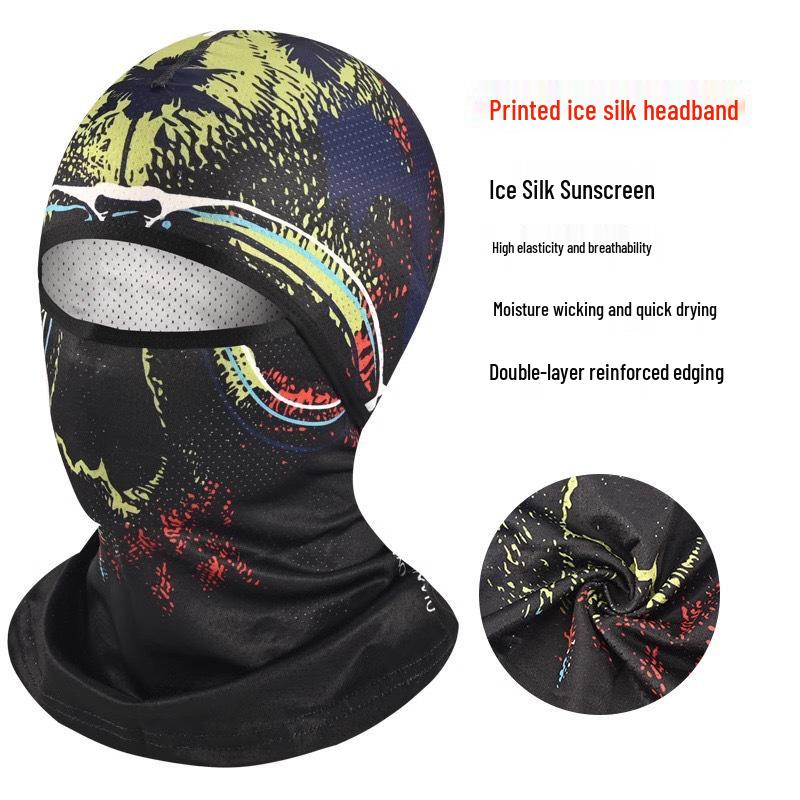 Men's Summer Ice Silk Headwear: Cycling, Fishing, Sun Protection Scarf, Welder Mask, Neck Protector, Helmet Liner