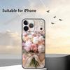 Elegant Peony F-Flower Phone Case For iPhone 17,16,15,14,13,12,11 Plus,Pro Max,XS,Soft Silicone Black Cover