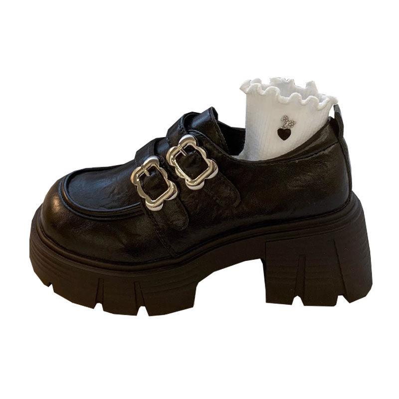 British style loafers women's 2025 spring and autumn new thick heel platform retro fashion small Mary Jane small leather shoes