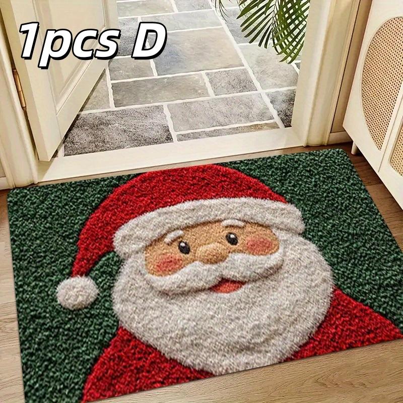 1pc Christmas Door Mat Holiday Home Decoration Waterproof And Slip-Resistant Easy To Clean Floor Mats For Toilet Entrance Hall