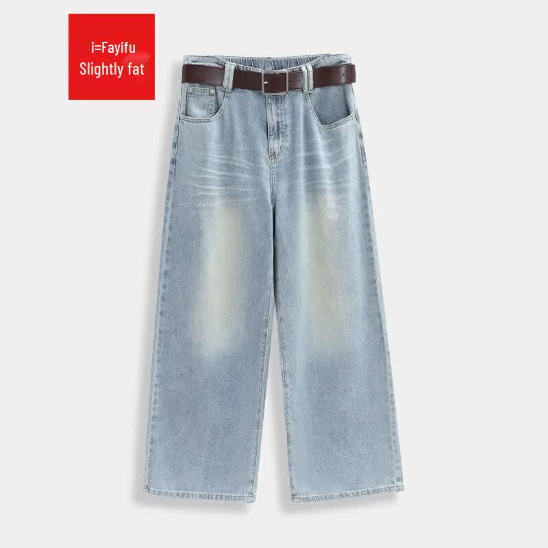 IEF Aiyifu Women s Korean Style Wide-Leg Denim Pants L