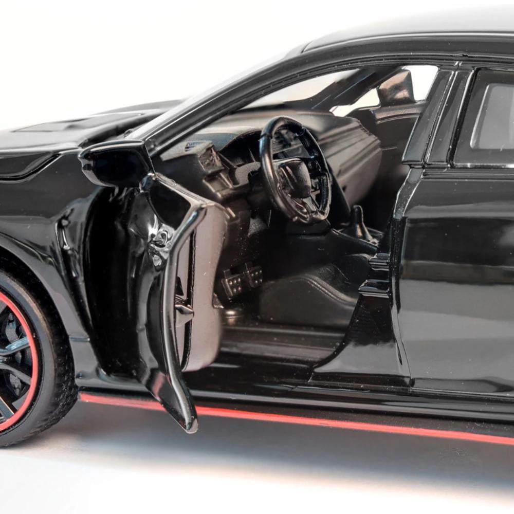 1:32 Honda CIVIC TYPE-R Alloy Diecast Toy Cars Model Simulated With Sound Light vehicles Collection Toys Children Birthday Gifts