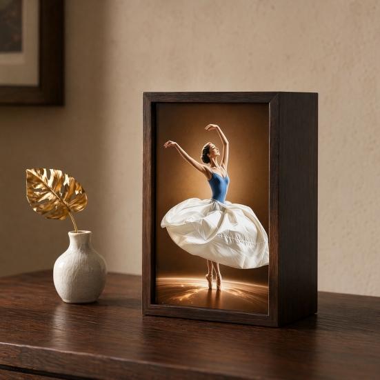 Scatola Portatovaglioli in Legno di Noce, con Disegno Artistico di Gonna da Ballerina di Balletto, Portasciugamani di Carta Multiuso per Arredamento Casa Ingresso Tavolo da Pranzo
