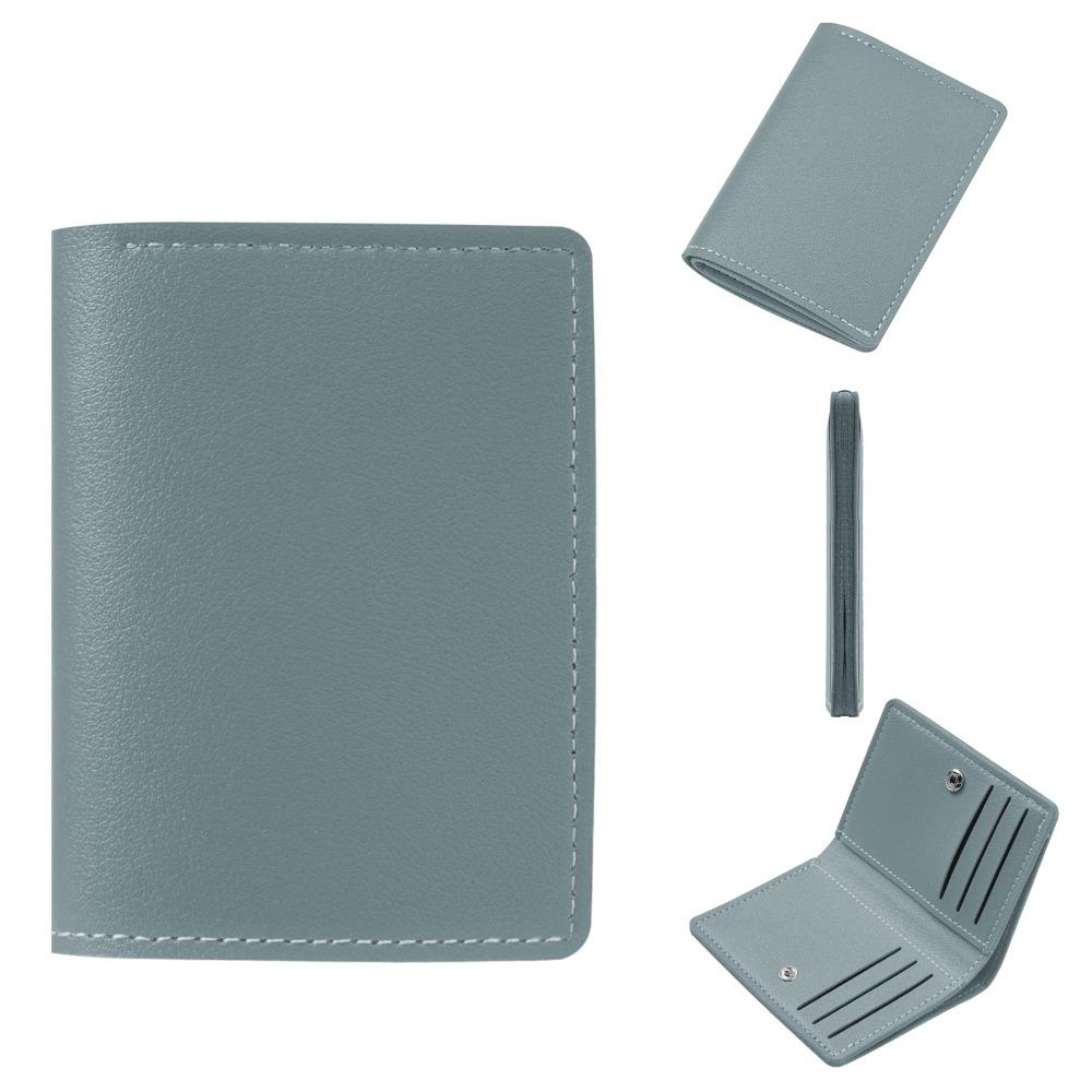New PU Leather Short Wallet Foldable Solid Color Fold Purse Multifunctional Coin Purse Women Men