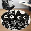 1pc Cat Pattern Office Round Area Rug, Under Office Chairs Bedroom Living Room Home Decor, Room Deco, Available in Various Sizes