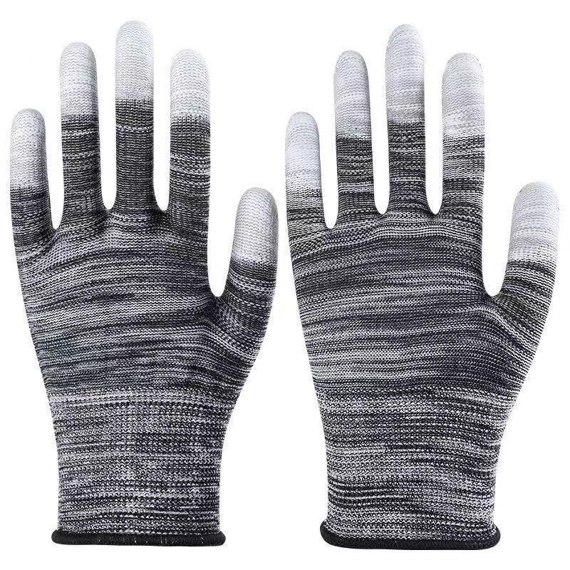 12 Pairs Car Vinyl Wrap Gloves Polyester Pu Coated Fingertip Anti-Static Gloves Dust-Free Window Tint Working Gloves A1