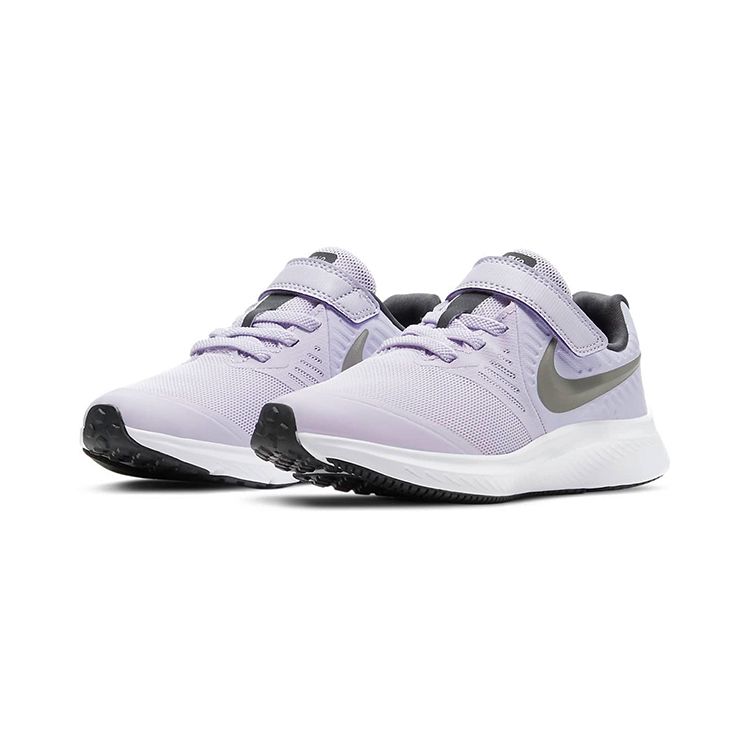 Nike Star Runner 2 PS Violet Frost Metallic Pewter Kids Sneakers Purple Dark-Smoke-Grey White AT1801-502