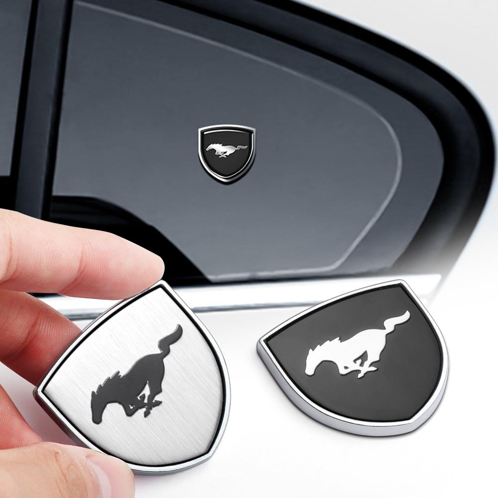 KLYD4 Car Styling Metal Side Front Fender Trunk Shield Badge Stickers For Ford Mustang Focus Mondeo Kuga Fiesta MK7 Escort Edge S-max