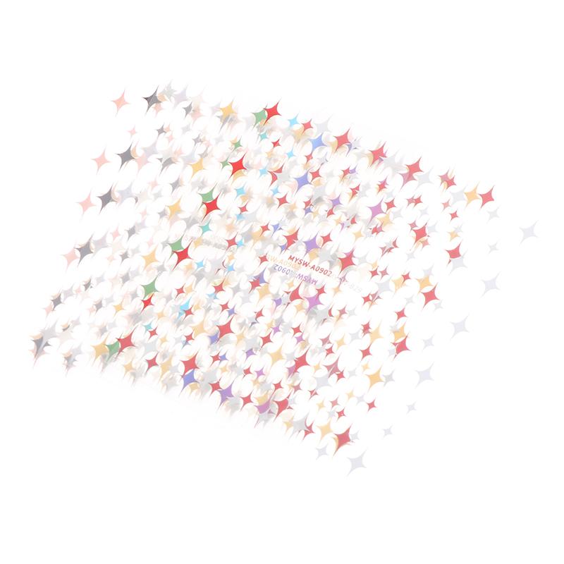 9Pcs/Set 3D Colourful Star Nail Art Sticker Geometry Star Sticker Diy Transfer Decal Designs Nail Accessories