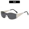 Women's glasses fashion new one-piece metal cycling sunglasses, cross-border European and American ins Xiaohongshu personalized high-end sunglasses