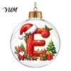 Indoor Outdoor Xmas Hanging Ornaments 26?Letter Acrylic Christmas Ball Ornament, 3D Crystal Style Alphabet Holiday for Home Pendant, Tree