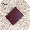 Hand-stitched Faux Leather Wallet Slim Wallet, Retro Snap Button Bifold Distressed Portable Card Holder for Men Women