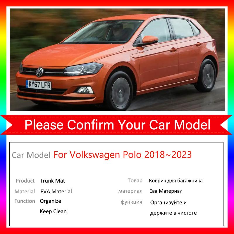 Car Boot Cargo Mats for for Volkswagen VW Polo MK6 2018~    Accsesories Hatchback Floor Rear Trunk Tray Carpet