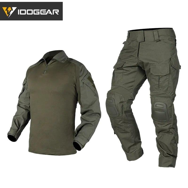 

Тактический боевой костюм IDOGEAR G3, рубашка и брюки, наколенники, обновленная камуфляжная боевая форма для страйкбола 3004